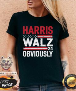 Nice Harris Walz Obviously 2024 V-neck