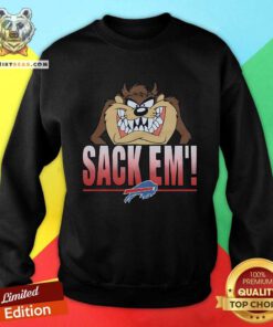 Nice Looney Tunes Taz Sack Em' X Buffalo Bills Sweatshirt