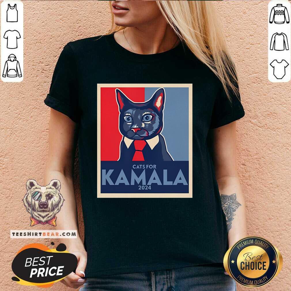 Official Anne Burrell Cat For Kamala Harris 2024 Retro V-neck