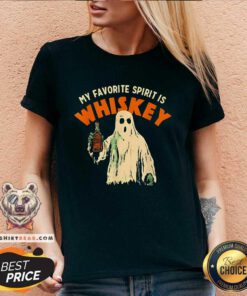 Official My Favorite Spirit Is Whiskey Halloween 2024 V-neck