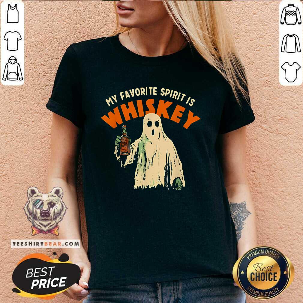 Official My Favorite Spirit Is Whiskey Halloween 2024 V-neck