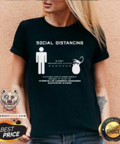 Original Social Distancing Alien Face Hugger V-neck