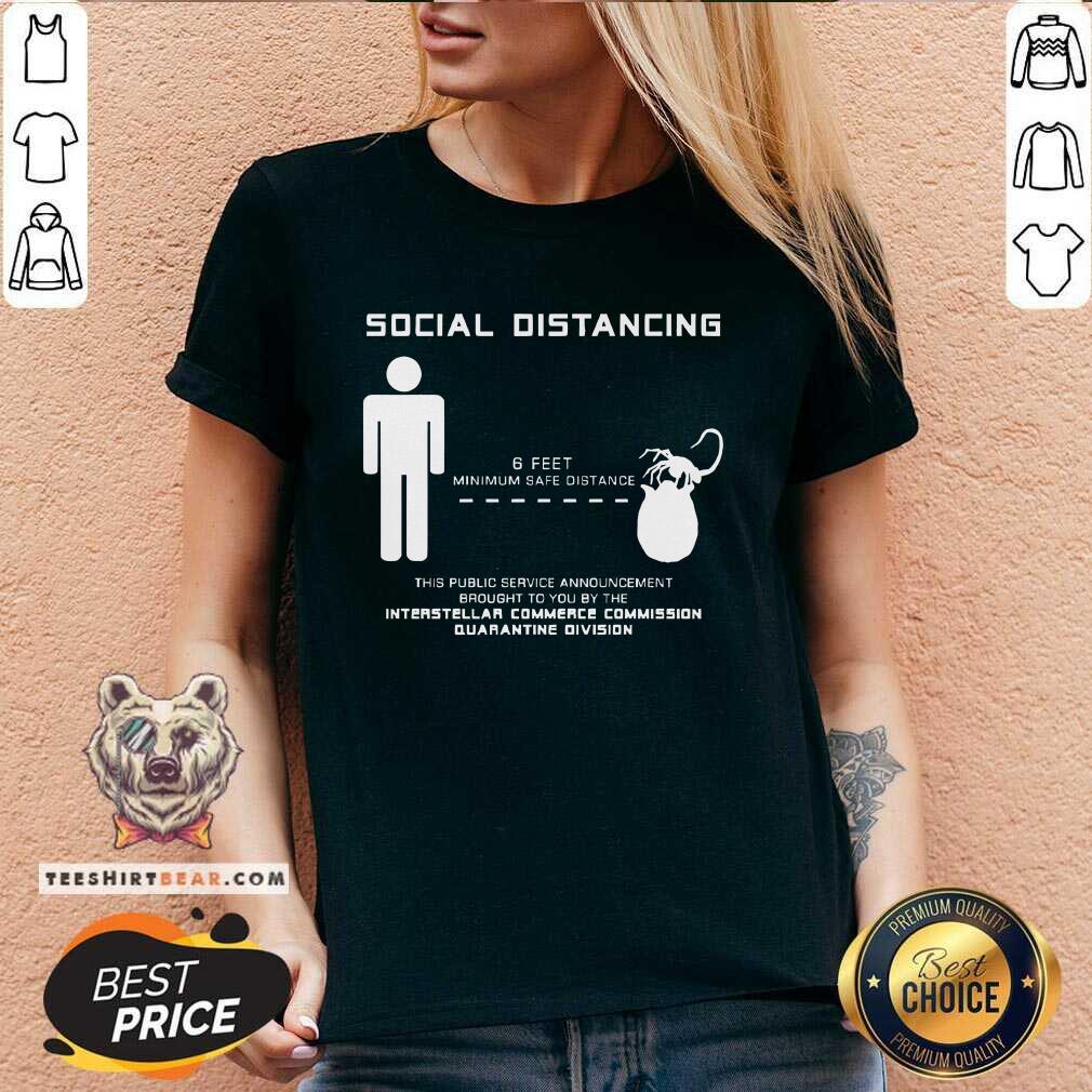 Original Social Distancing Alien Face Hugger V-neck