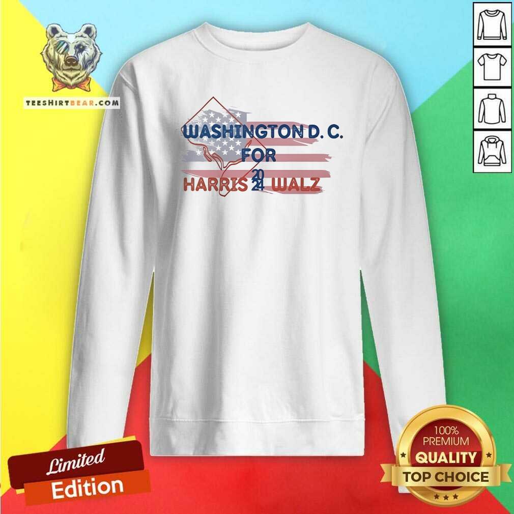 Original Washington D.C For Harris Walz 2024 Flag Sweatshirt
