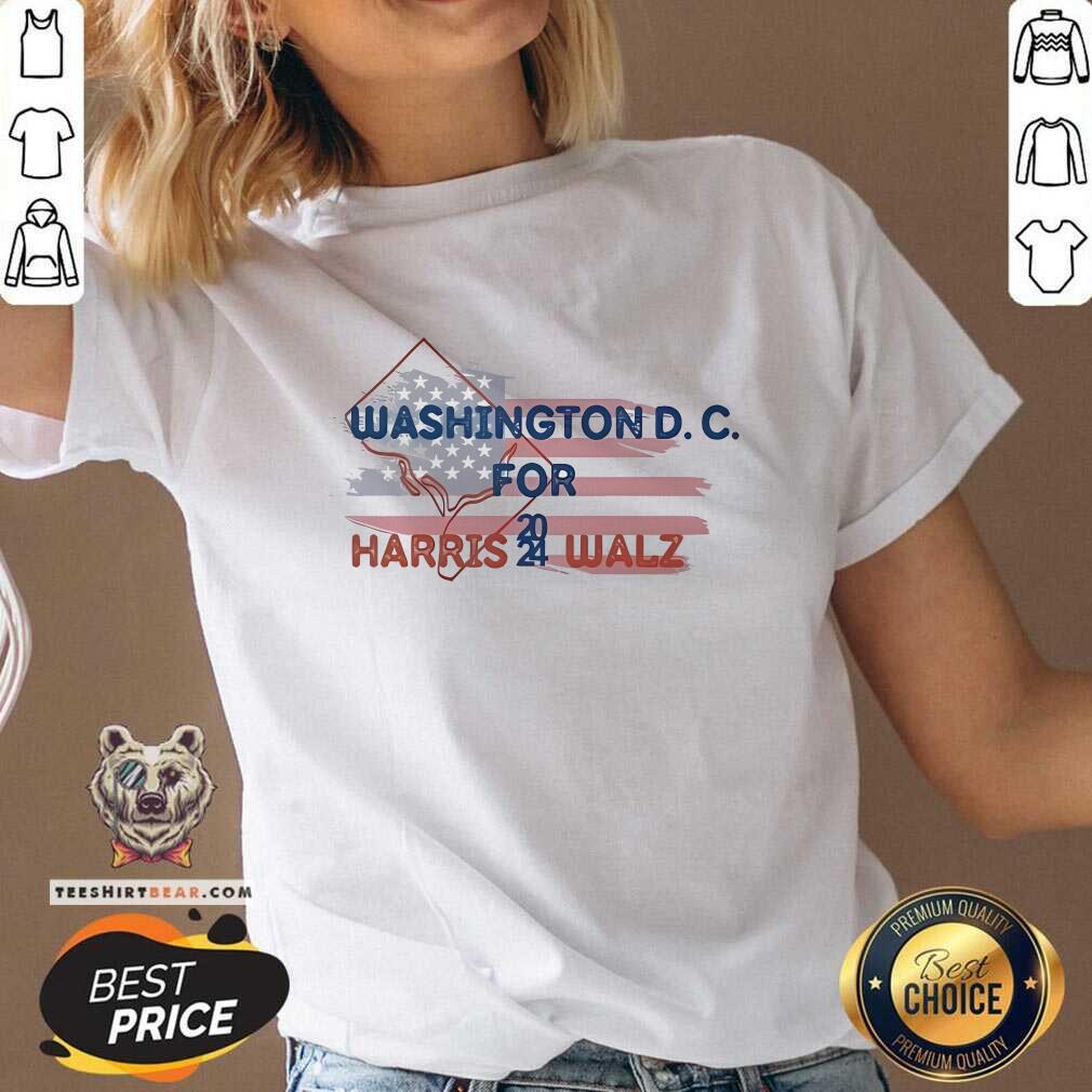 Original Washington D.C For Harris Walz 2024 Flag V-neck