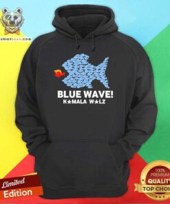 Premium Blue Fish Wave Kamala Walz 2024 Hoodie