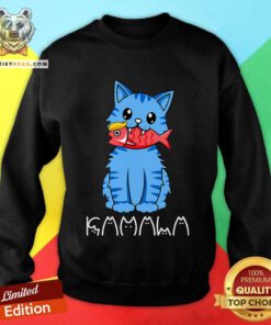Premium Kamala Cat Eat Fish Funny Harris Trump 2024 Sweatshirt