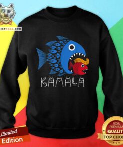 Premium Kamala Over Trump Blue Wave Big Fish Eats Small Fish Sweatshirt