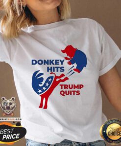 Pretty Donkey Hits Trump Quits V-neck
