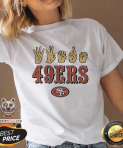 Pretty Love Sign X 49ers ASL V-neck