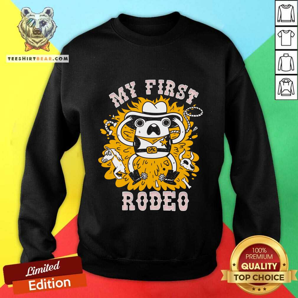 Pretty My First Rodeo Frog Cowboy Sweatshirt