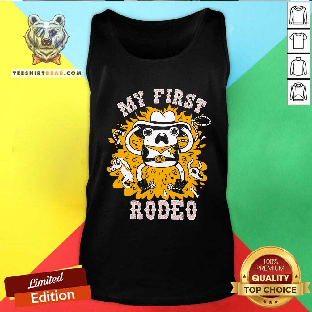Pretty My First Rodeo Frog Cowboy Tank-top