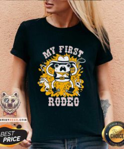 Pretty My First Rodeo Frog Cowboy V-neck