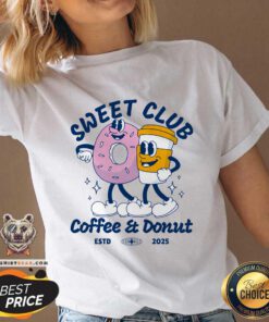 Pretty Sweet Club Coffee And Donut Estd 2025 V-neck