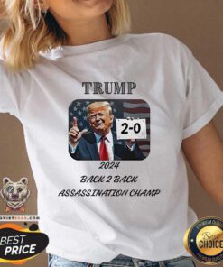 Pretty Trump 2-0 2024 Back 2 Back Assassination Champ V-neck