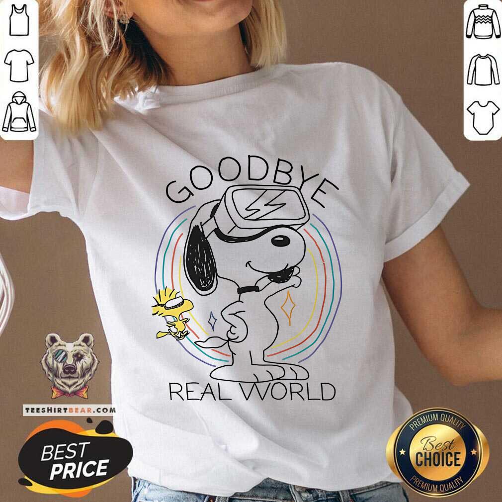 Top Snoopy Goodbye Real World V-neck