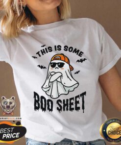Top This Is Some Boo Sheet Halloween Ghost V-neck