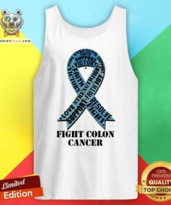 Awesome Fight Colon Cancer Resolve Support Faith Blue Ribbon Tank-top