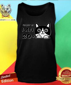 Awesome I'm Not 21 I Am 20 Plus 1 Middle Finger Cat Flip Tank-top