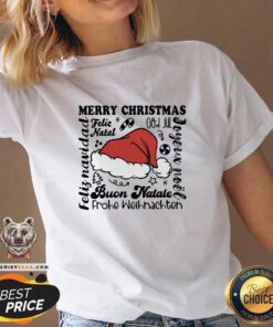 Awesome Merry Christmas In Different Languages Teacher V-neck