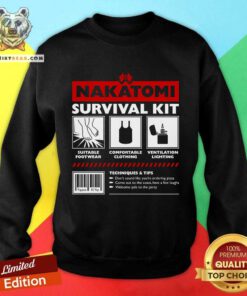 Awesome Nakatomi Survival Kit Suitable Footwear Comfortable Clothing Sweatshirt
