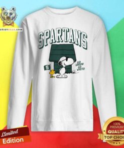 Awesome Peanuts X Michigan State Joe Go Green Go White Sweatshirt