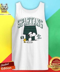 Awesome Peanuts X Michigan State Joe Go Green Go White Tank-top