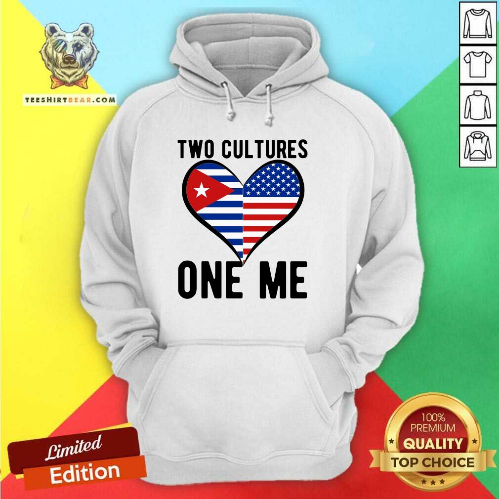 Awesome Two Cultures One Me Cuban American Heart Flag Hoodie