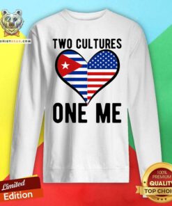 Awesome Two Cultures One Me Cuban American Heart Flag Sweatshirt