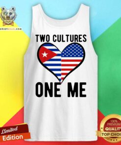 Awesome Two Cultures One Me Cuban American Heart Flag Tank-top