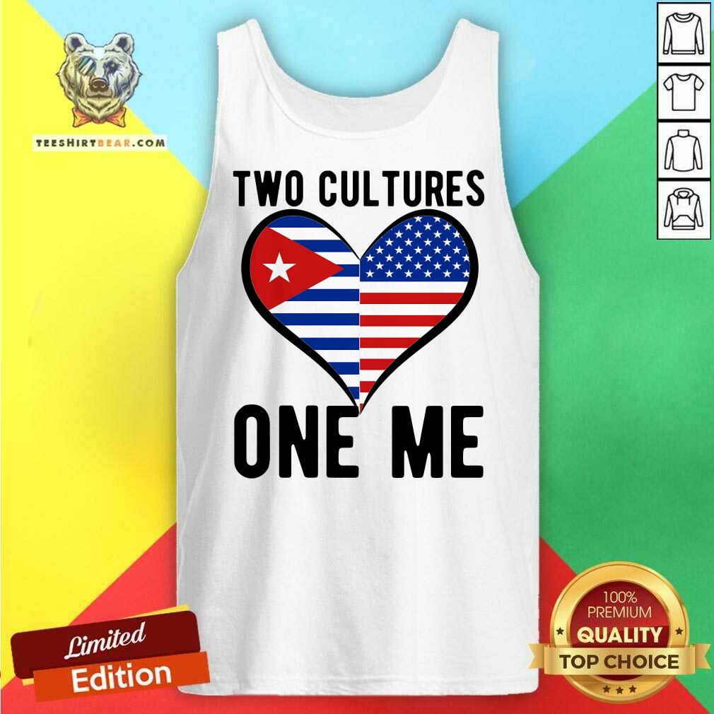 Awesome Two Cultures One Me Cuban American Heart Flag Tank-top