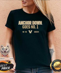 Awesome Vanderbilt Football Anchor Down Goes No 1 V-neck