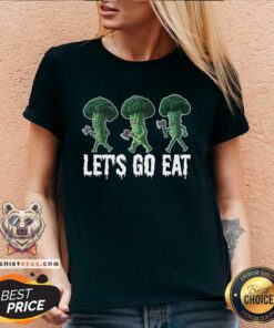 Funny Let's Go Eat Broccoli V-neck