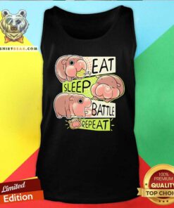 Funny Moo Deng Hippo Eat Sleep Battle Repeat Tank-top