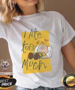 Funny Peanuts Charliei Ate Too Much V-neck
