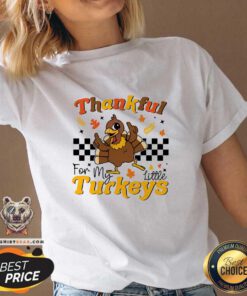 Funny Thankful For My Little Turkeys Teacher V-neck