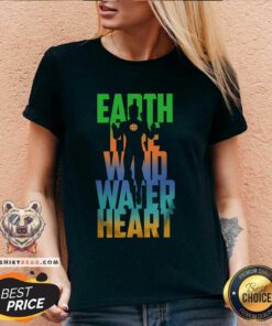 Good Earth Fire Wind Water Heart Powers Combined V-neck