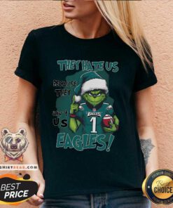 Good Grinch They Hate Us Because They Ain't Us Eagles Philadelphia V-neck