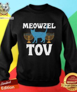 Good Hanukkah Pun Meowzel Tov Menorah Cat Sweatshirt