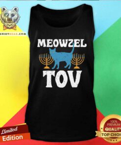 Good Hanukkah Pun Meowzel Tov Menorah Cat Tank-top
