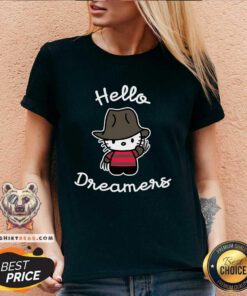 Good Hello Dreamers Hello Kitty Freddy Kreuger V-neck
