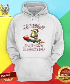 Good Merry Christmas Kiss Me Under The Missile Toad Frog Hoodie