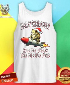 Good Merry Christmas Kiss Me Under The Missile Toad Frog Tank-top