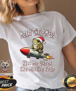 Good Merry Christmas Kiss Me Under The Missile Toad Frog V-neck