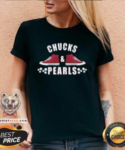 Hot Democratic Campaign Political Chucks Pearls V-neck