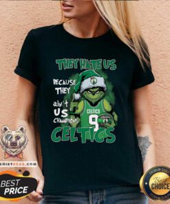 Hot Grinch They Ain't Us Champions Celtics NBA Final V-neck