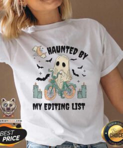 Hot Halloween Editing Day Haunted By My Editing List Ghost V-neck