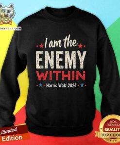 Hot I Am The Enemy Within Harris Walz 2024 Patriotic Vintage Sweatshirt
