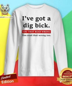 Hot I've Got A Dig Bick You That Read Wrong You Read That Wrong Too Sweatshirt
