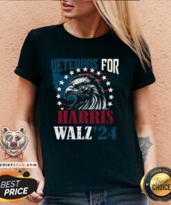 Hot Veterans For Harris Walz 2024 Vote Tim Walz Kamala Harris V-neck